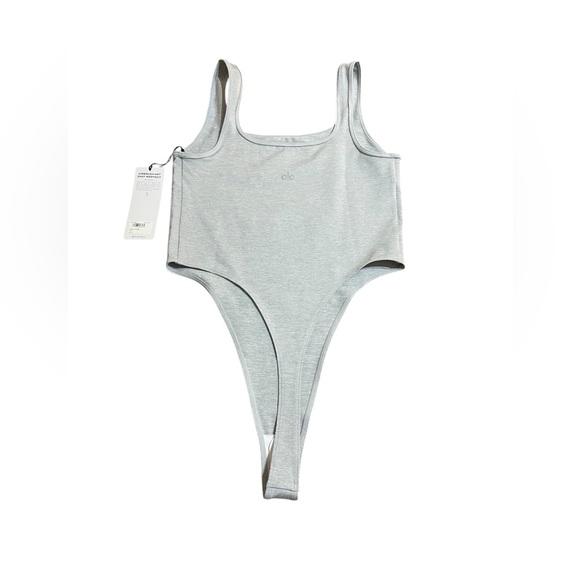Alo Airbrush Hotshot Bodysuit Size Large New High Cut Square Neck Stretch - Picture 9 of 9